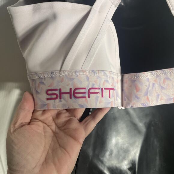 SHEFIT Sports Bra Women 3Luxe Pink Front Zip Adjustable Straps Crossback 110003 - Picture 3 of 8